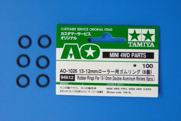 TOYz BAR☆ミニ四駆GUP 94812 AO-1026 13 - 12mmローラー用ゴムリング (6個)。